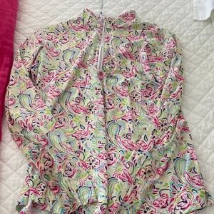 San Soleil Floral Long Sleeve Top - Multicolor